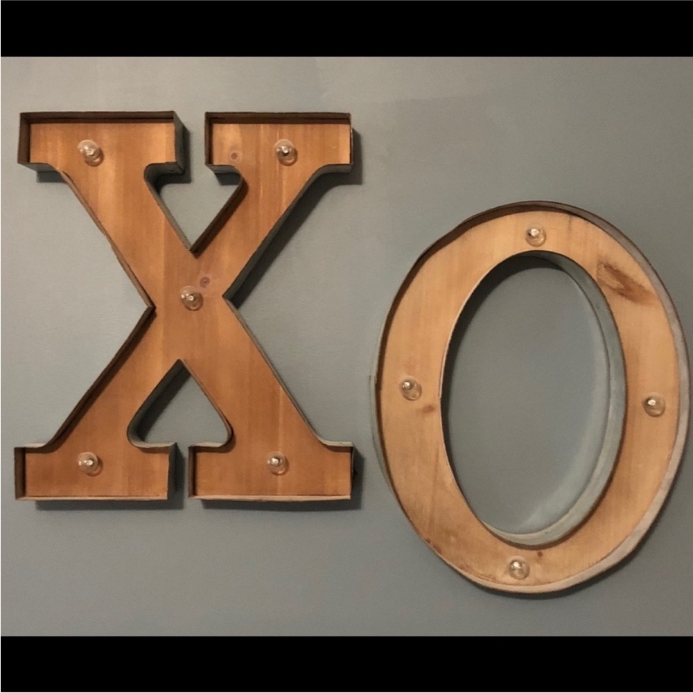 Large Rustic Galvanized Wall Decor Letters XO